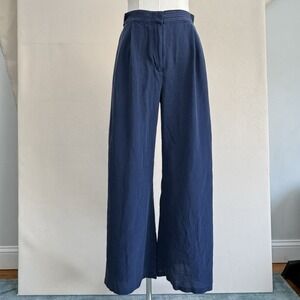 Johnny Was Women's Size XS Boho Wide Leg Silk Palazzo Pants Sapphire Blue Flowy